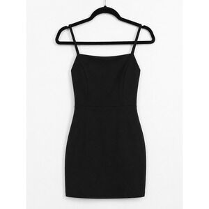 Windsor Black Bow Back Mini Dress Square Neck Homecoming NWT Medium LBD